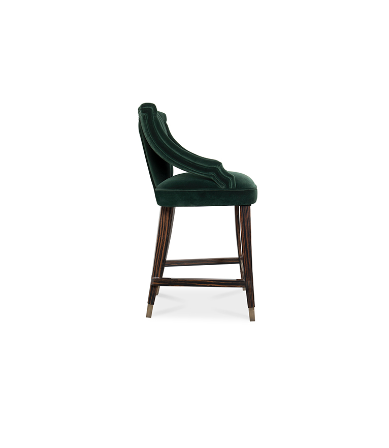 Cayo Counter Stool – High Back Counter Stool in Pine Grove Green Velvet - Home'Society