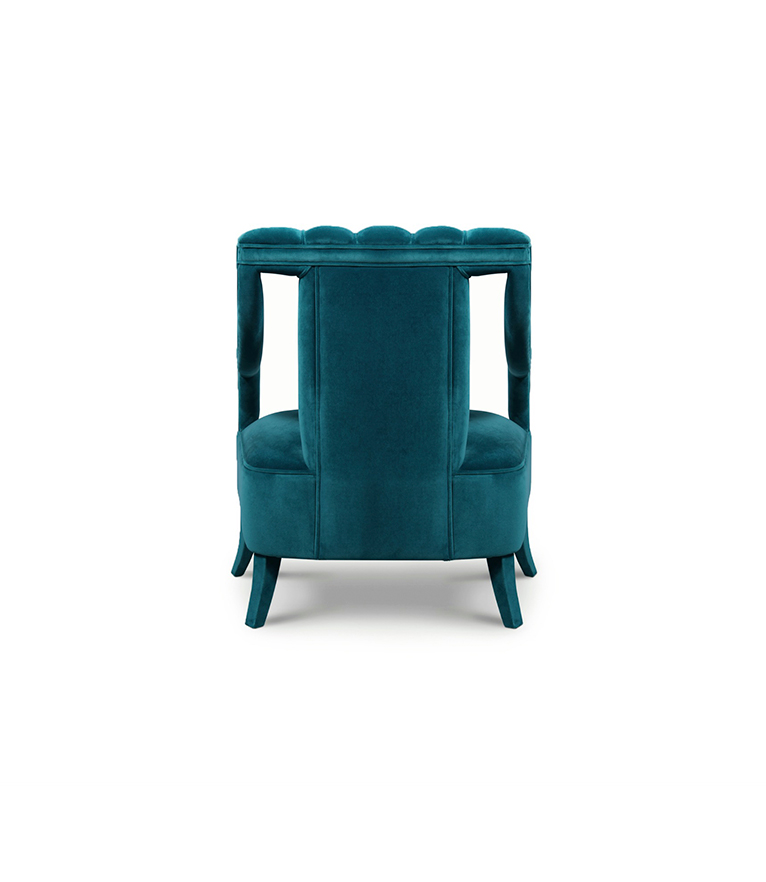 Cayo Armchair – Elegant Accent Chair in Blue Sapphire Cotton Velvet - Home'Society