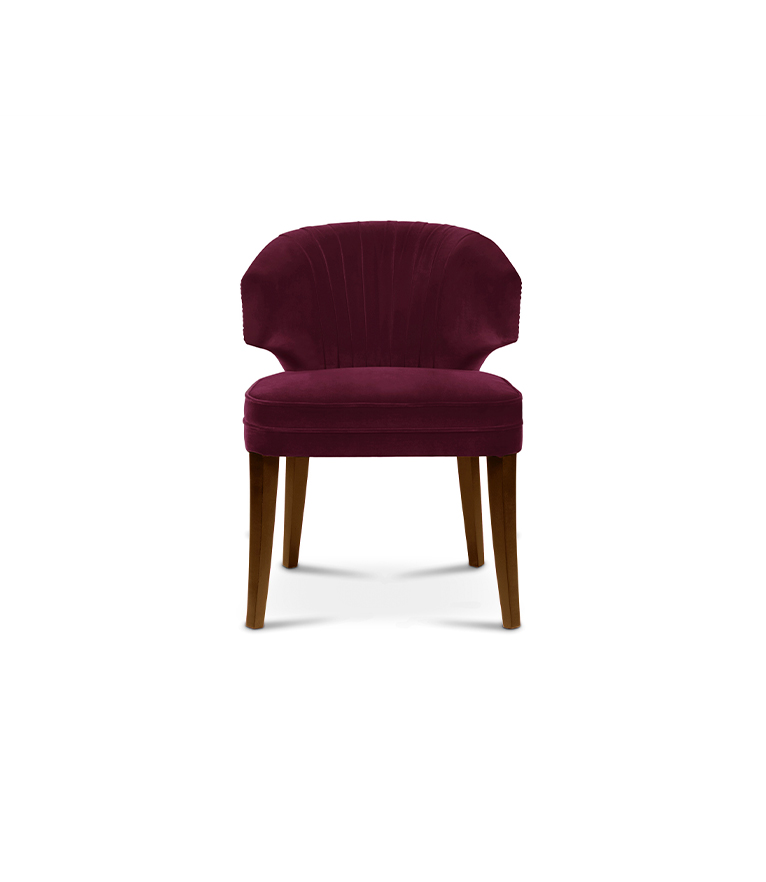 Ibis Dining Chair - Velvet Upholstered with Brass Nailhead Trim - Home'Society
