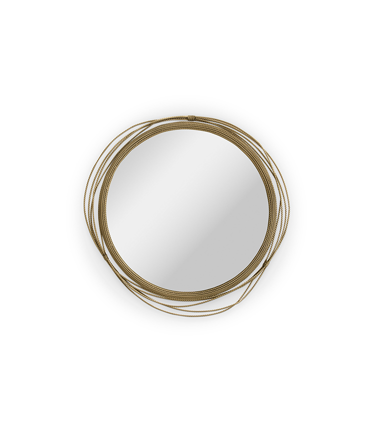 Kayan Mirror - Aged Brushed Brass Modern Contemporary Design - Home'Society