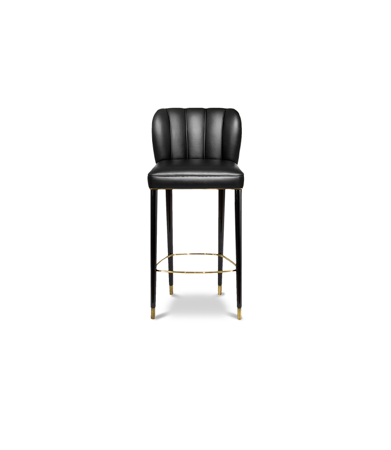 Dalyan Counter Stool - with Black Glossy Lacquer Legs Modern Classic - Home'Society