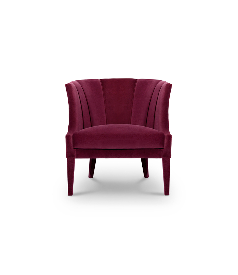 Begonia Armchair - Fully Velvet Upholstered Modern Contemporary - Home'Society