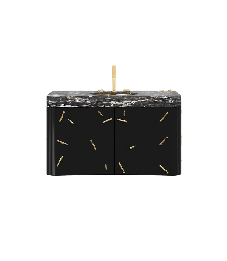 Baraka Single Wall Mounted Bathroom Vanity - Structured In High Gloss Lacquered - Home'Society