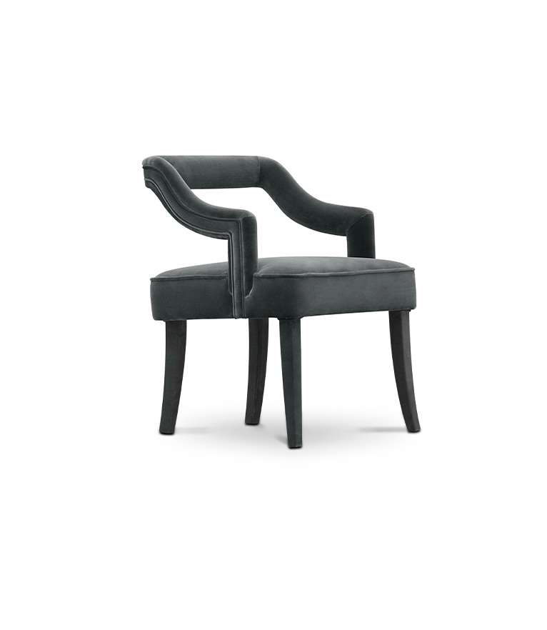 Oka Dining Chair - Fully Velvet Upholstered Modern Contemporary  Design - Home'Society