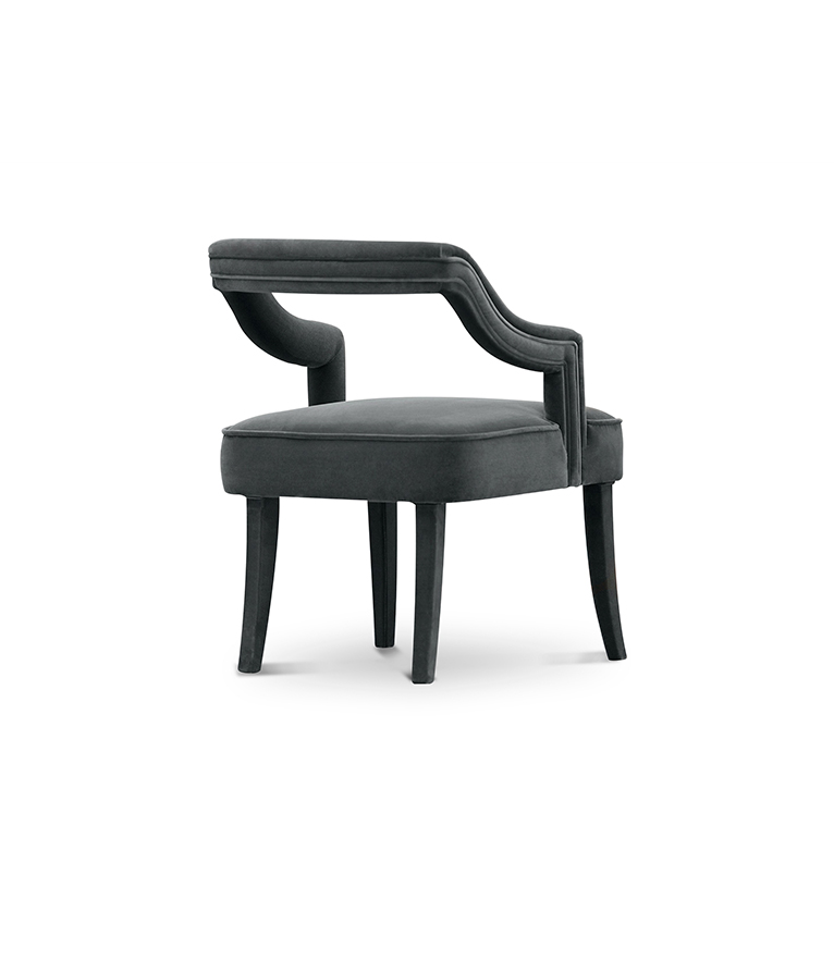 Oka Dining Chair - Fully Velvet Upholstered Modern Contemporary  Design - Home'Society