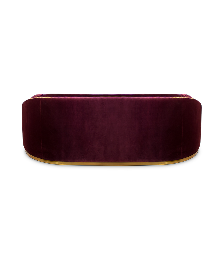 Wales Sofa -  Velvet Upholstered Curved with Nailhead Trim - Home'Society