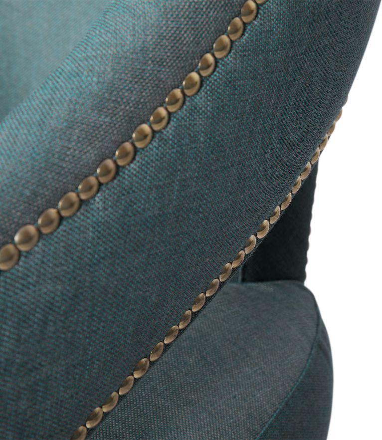 Nº20 Armchair - Fully Upholstered Twill with Gold Nail Trim - Home'Society