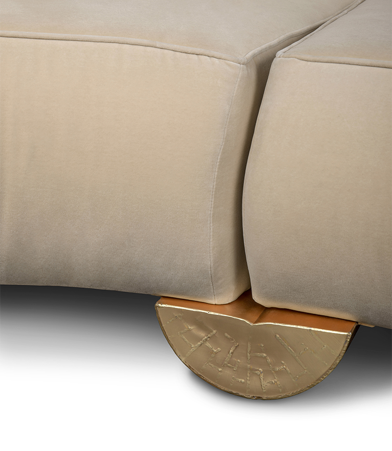 Fitzroy Sofa - Fully Upholstered in Velvet Modern Contemporary Curved - Home'Society