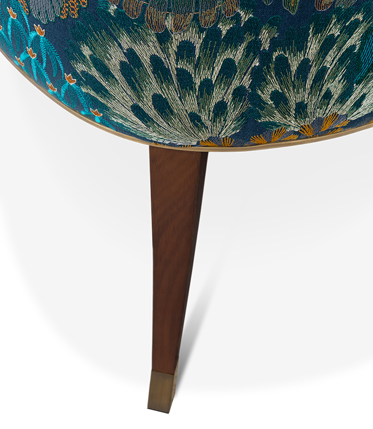 Bourbon Dining Chair Modern Classic Velvet with Brass Detail - Home'Society