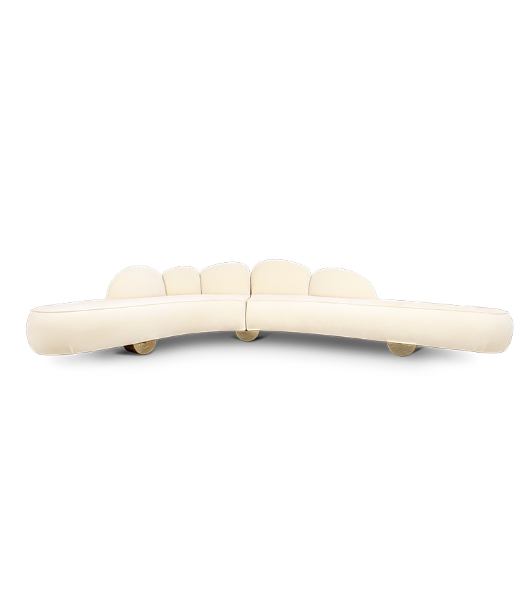 Fitzroy Sofa - Fully Upholstered in Velvet Modern Contemporary Curved - Home'Society