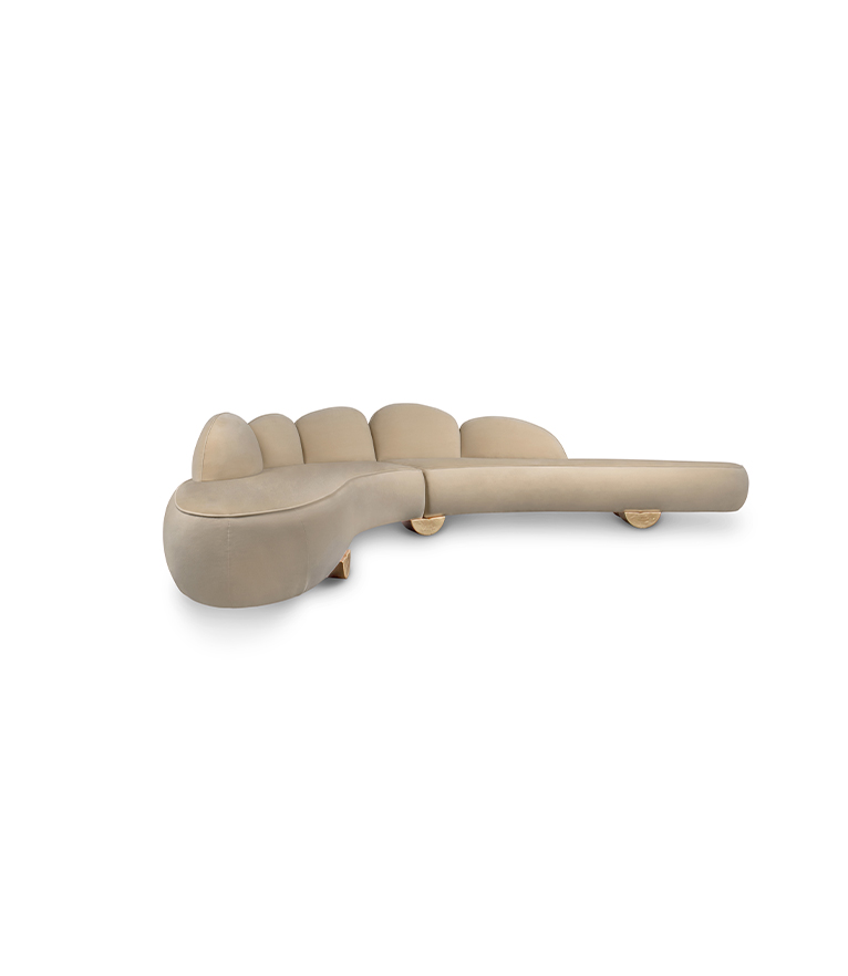 Fitzroy Sofa - Fully Upholstered in Velvet Modern Contemporary Curved - Home'Society
