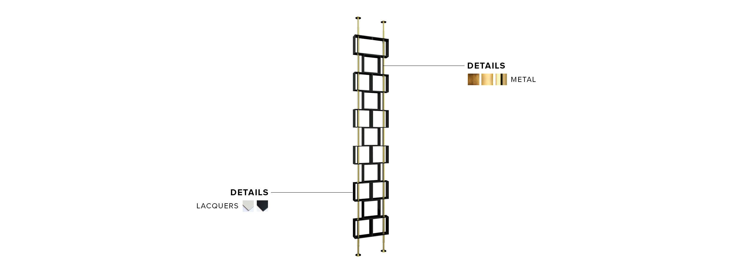 Hanoi Screen Divider - In Gold Plated Brass For A Modern Interior Design - Home'Society