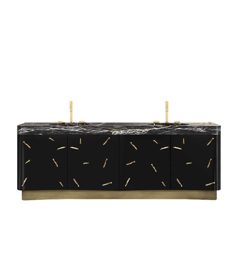 Baraka Vanity Cabinet - With A Structure In High Gloss Lacquered - Home'Society