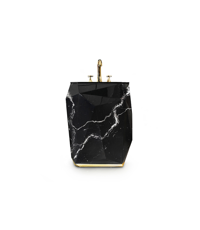 Diamond Faux Marble Pedestal Sink - With A Modern Design - Home'Society