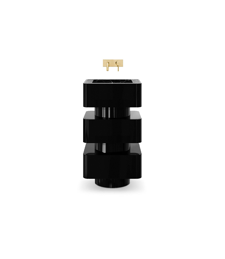 Shinto Pedestal Sink - With A Nero Marquina Marble Sink With A Modern Design - Home'Society