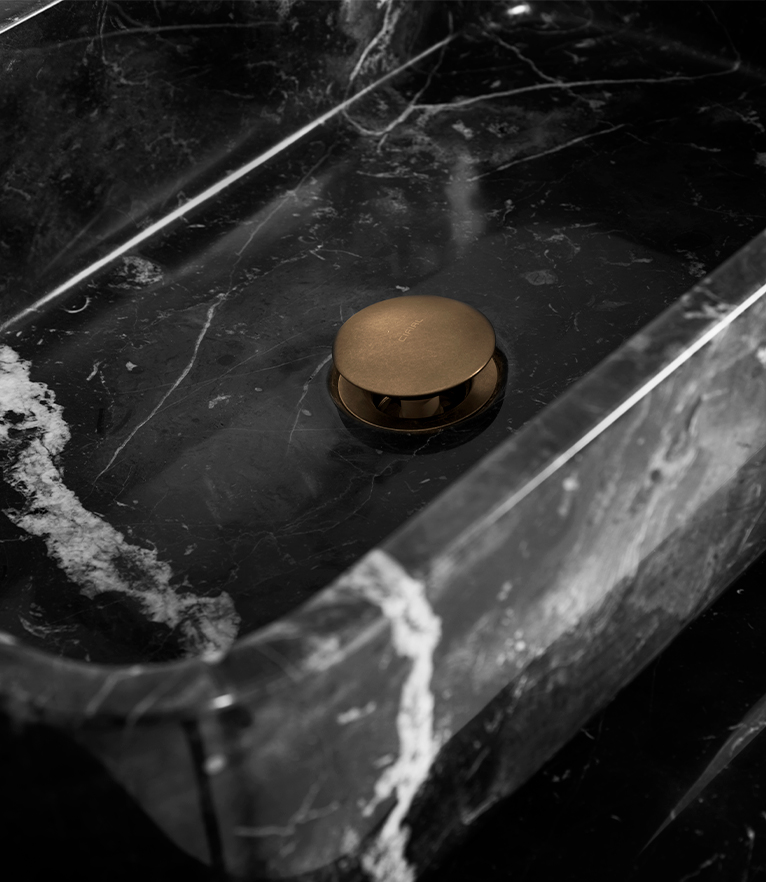 Koi Single Vanity Cabinet - in Golden Brass Glory - Home'Society