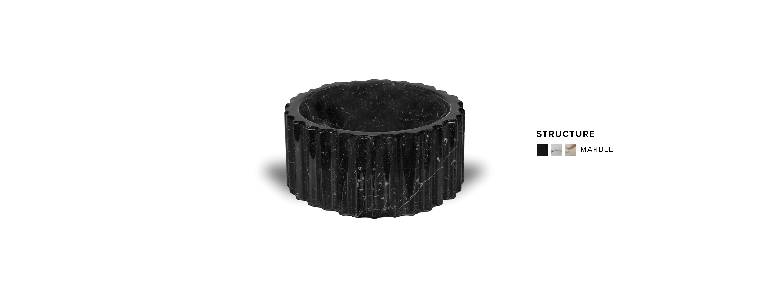 Symphony Sink - Cogwheel-Shape in Nero Marquina Marble Modern Design - Home'Society