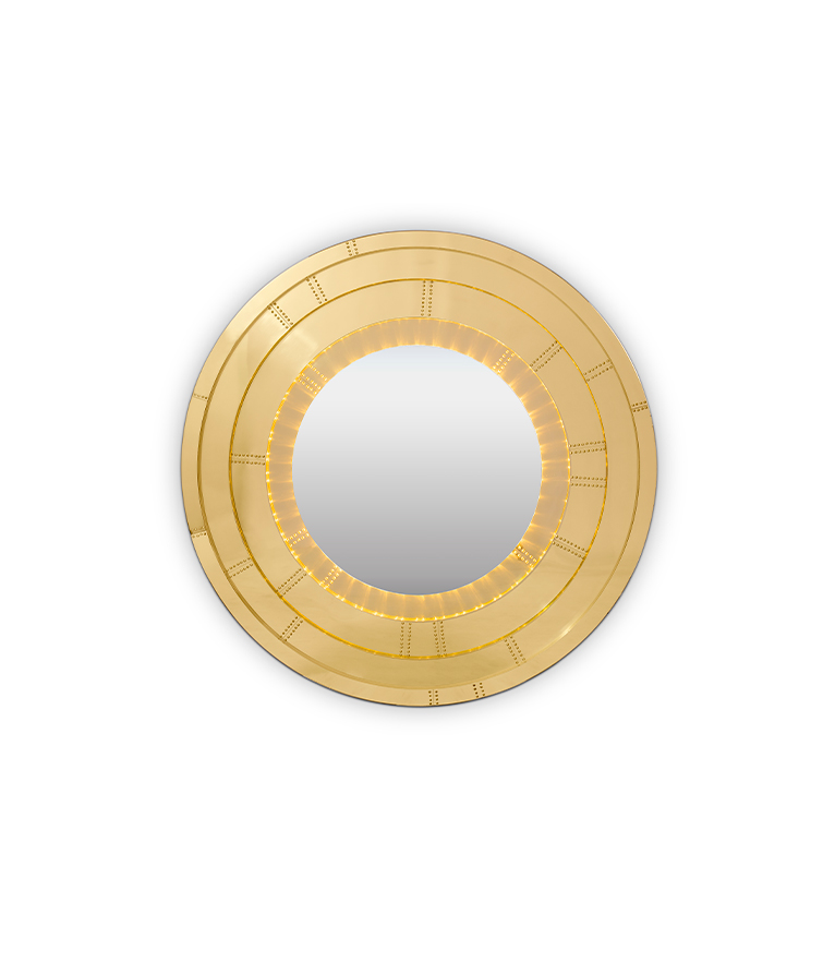 Blaze Mirror - Polished Brass and High Gloss Varnish Bathroom - Home'Society