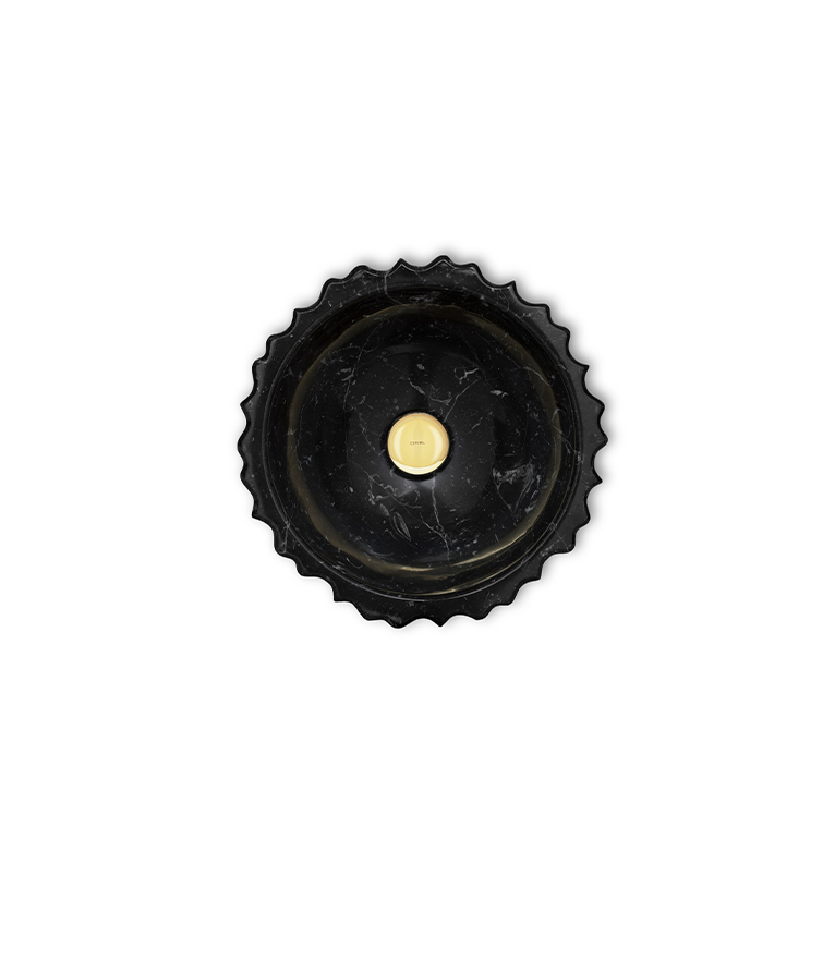 Symphony Sink - Cogwheel-Shape in Nero Marquina Marble Modern Design - Home'Society