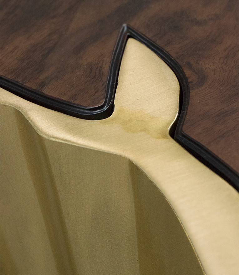 Sequoia  Coffee Table - Brass and Walnut Wood Design Modern Contemporary - Home'Society