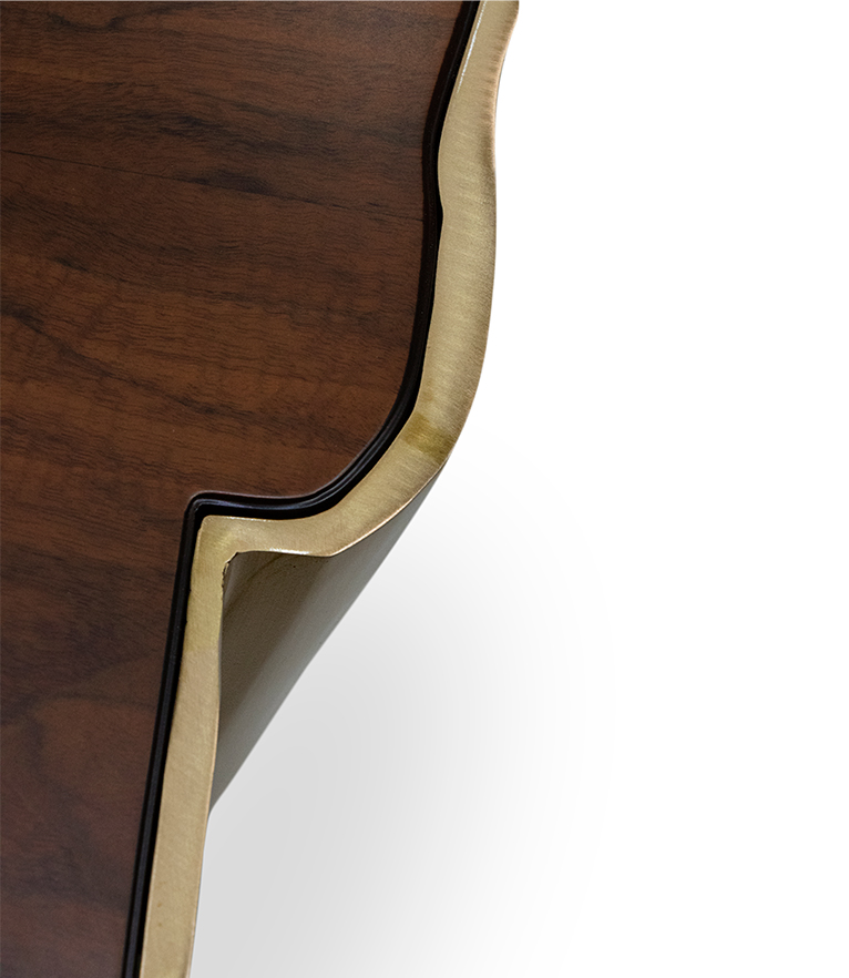 Sequoia  Coffee Table - Brass and Walnut Wood Design Modern Contemporary - Home'Society