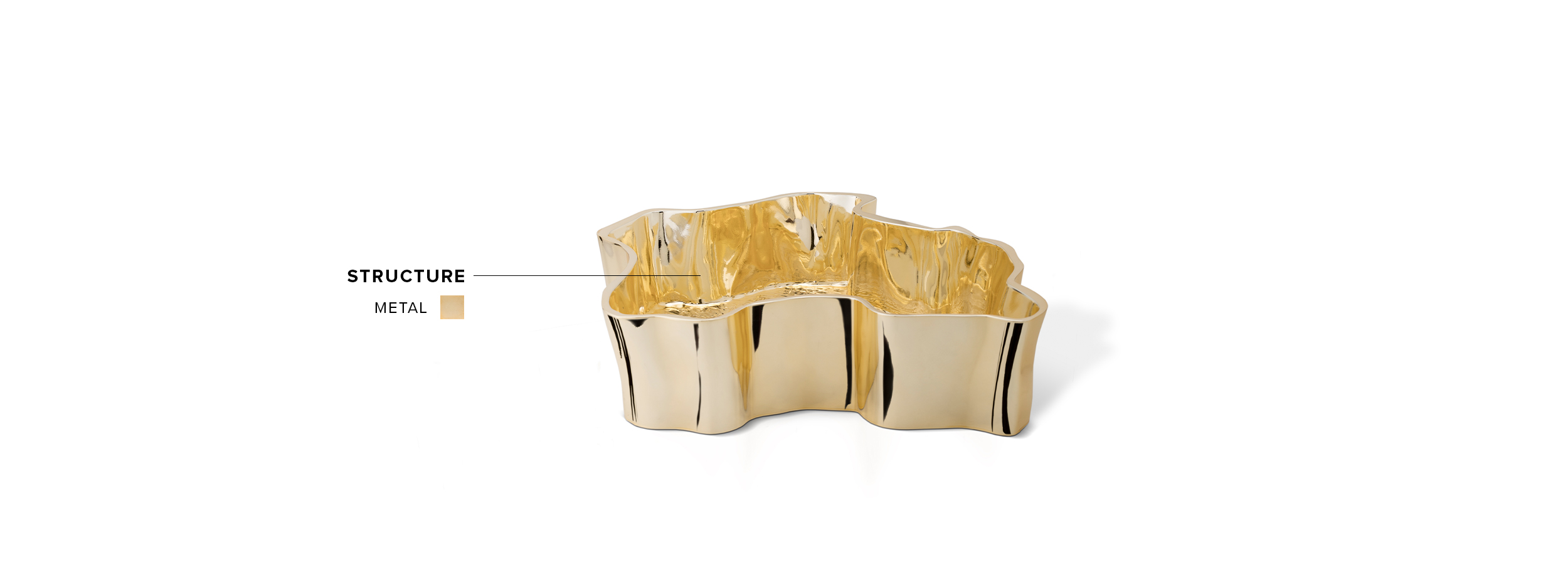 Eden Bathroom Sink - Gold Plated Casted Aluminium Modern Design - Home'Society