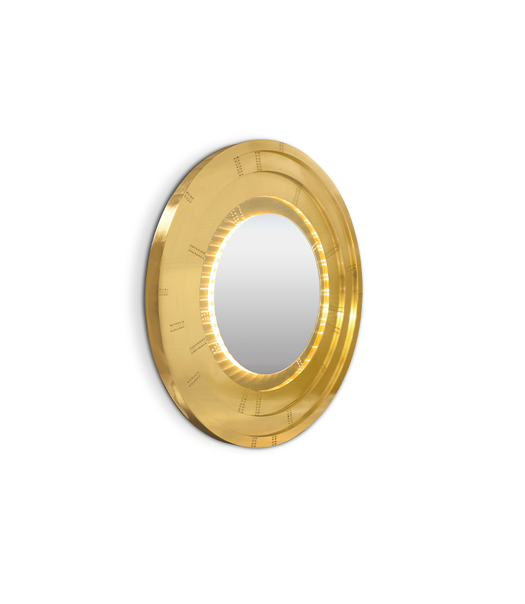 Blaze Mirror - Polished Brass and High Gloss Varnish Bathroom - Home'Society
