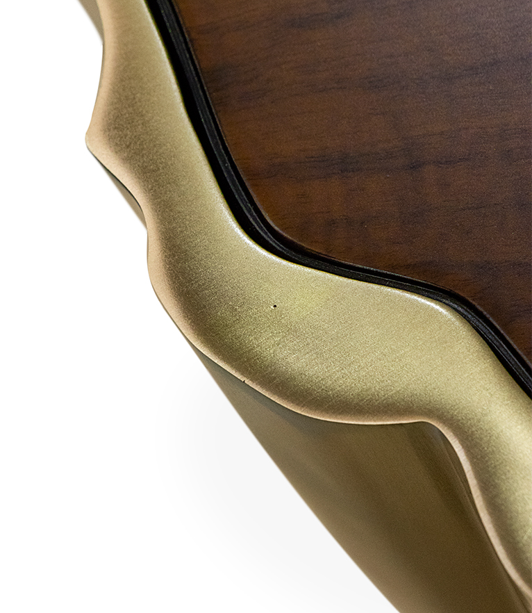 Sequoia  Coffee Table - Brass and Walnut Wood Design Modern Contemporary - Home'Society