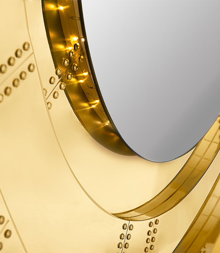 Blaze Mirror - Polished Brass and High Gloss Varnish Bathroom - Home'Society