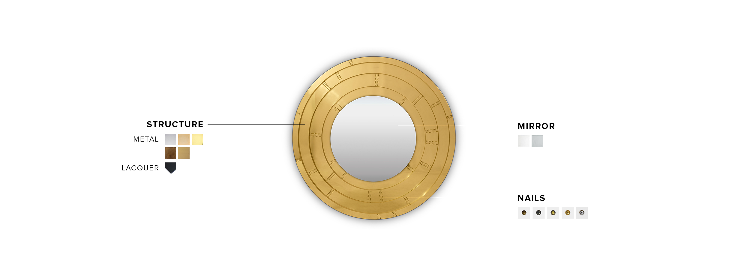 Blaze Mirror - Polished Brass and High Gloss Varnish Bathroom - Home'Society