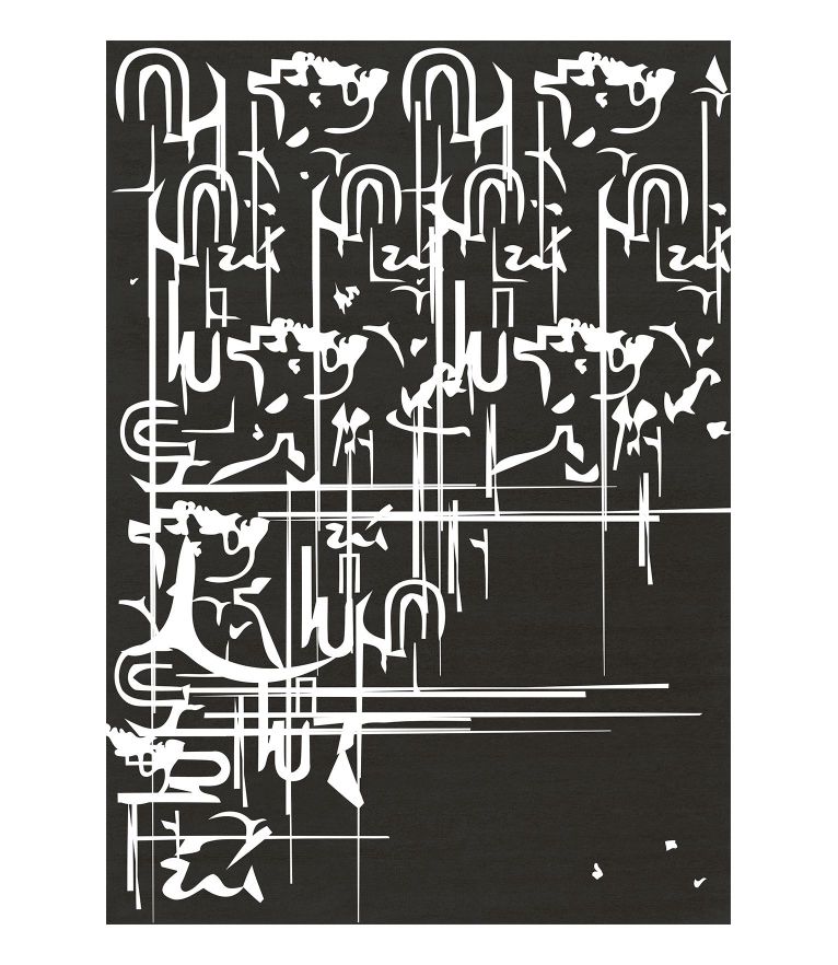 Blanc Ink Rug - Rectangular Rug with Abstract Modern Design - Home'Society