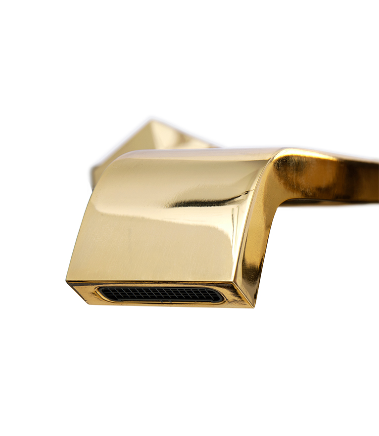 Diamond Wall Mixer Tap - Gold-Plated Brass Modern Design - Home'Society