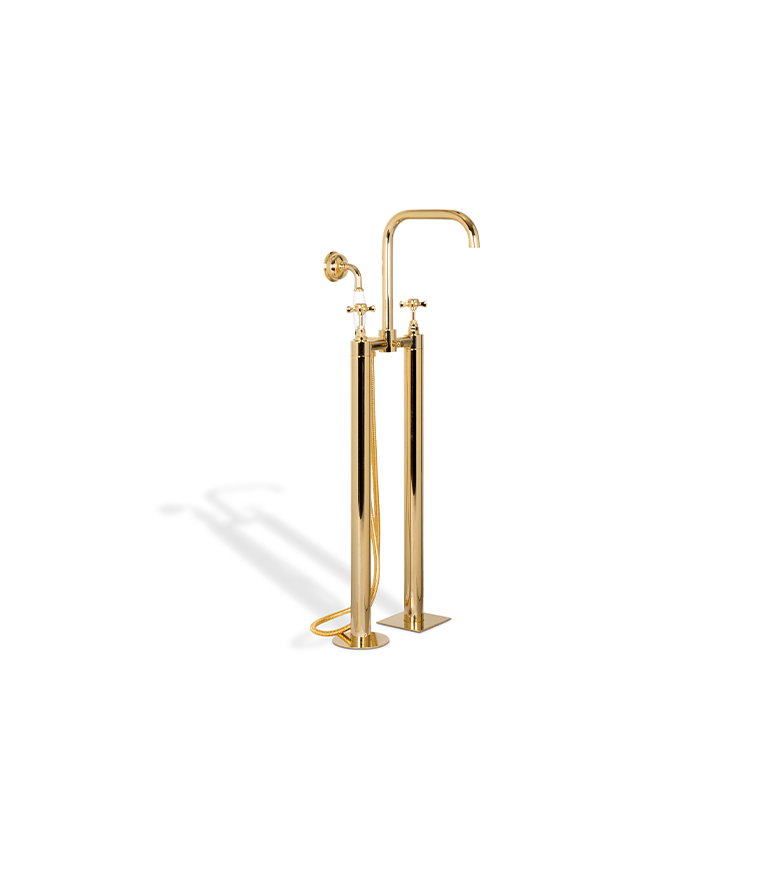 Bourgeois II Floor Mounted Mixer Tap - Made In Brass With A Classic Design - Home'Society