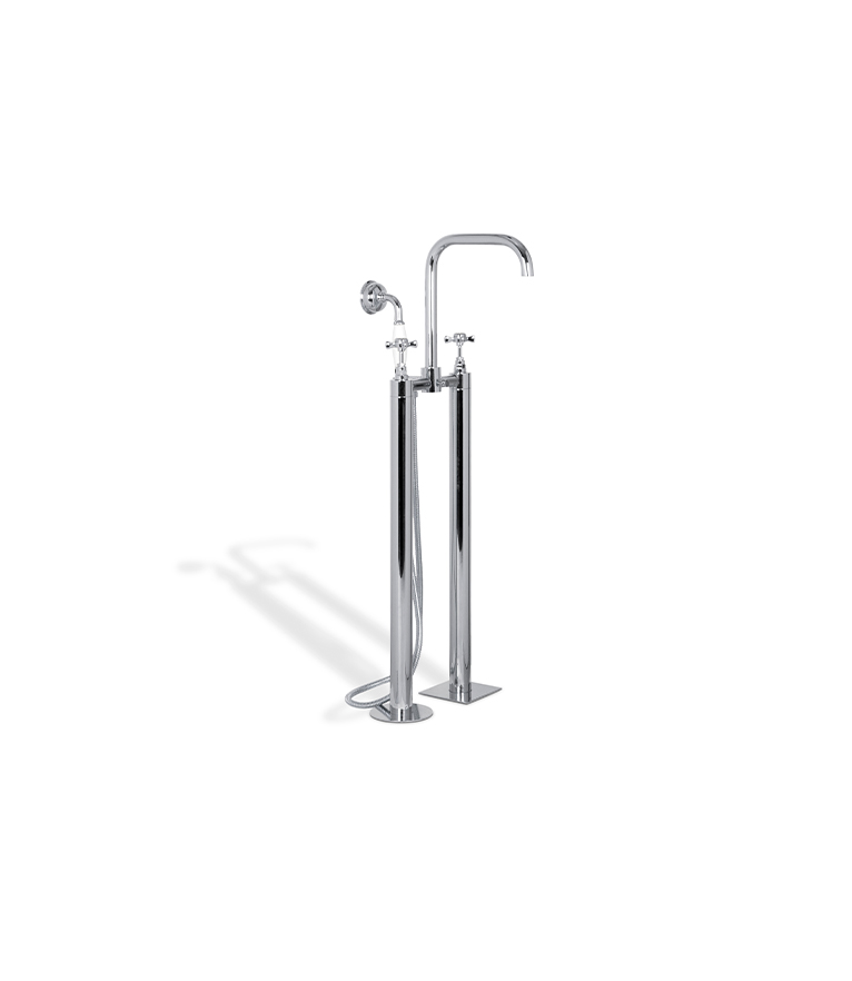 Bourgeois II Floor Mounted Mixer Tap - Made In Brass With A Classic Design - Home'Society
