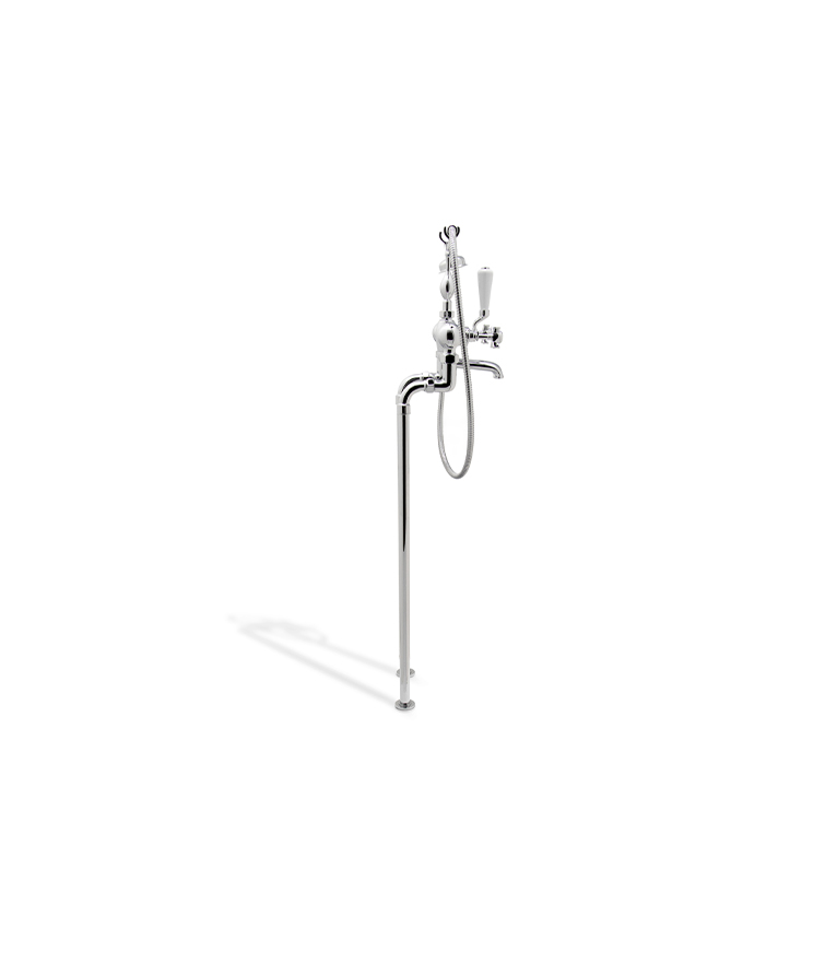 Bourgeois I Floor Mounted Mixer Tap - In Nickel-Plated With A Modern Design - Home'Society