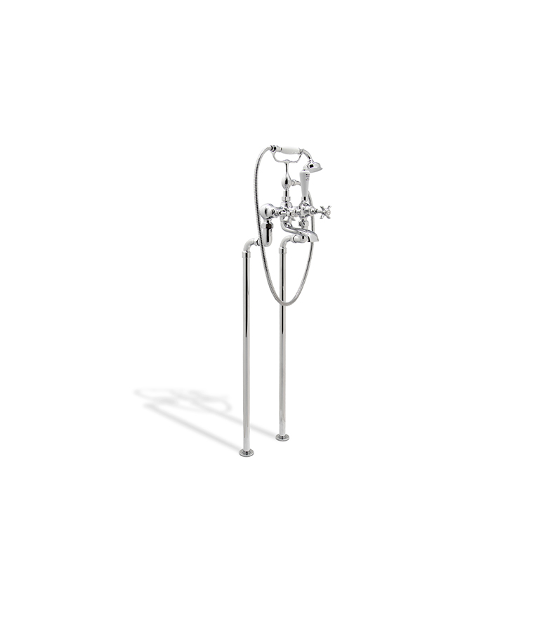 Bourgeois I Floor Mounted Mixer Tap - In Nickel-Plated With A Modern Design - Home'Society