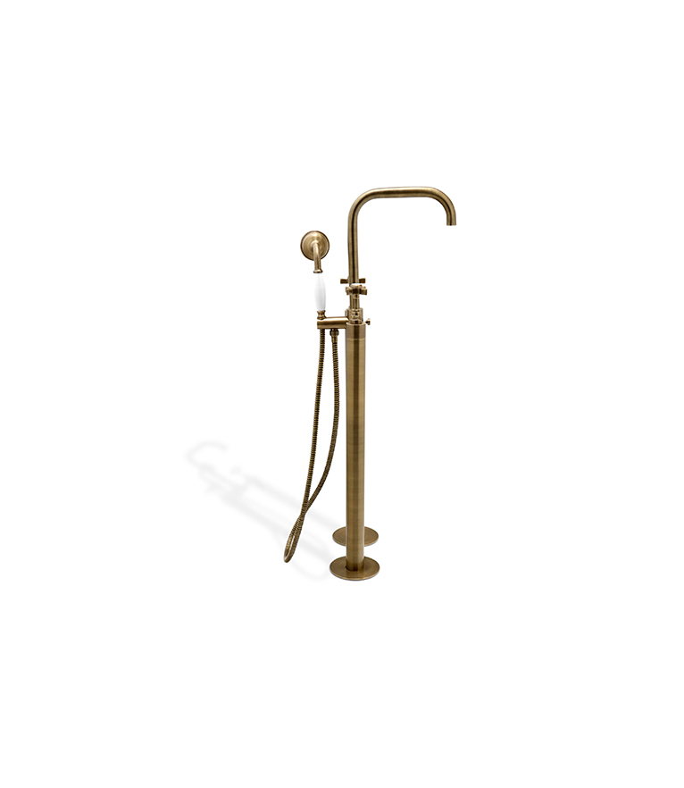 Bourgeois II Floor Mounted Mixer Tap - Made In Brass With A Classic Design - Home'Society