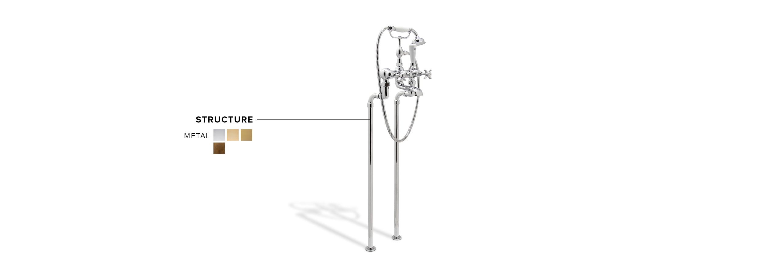 Bourgeois I Floor Mounted Mixer Tap - In Nickel-Plated With A Modern Design - Home'Society