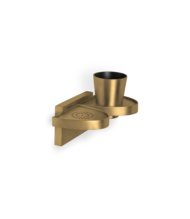Koi Soap Dish - In Brushed Brass Matte With Contemporary Design - Home'Society