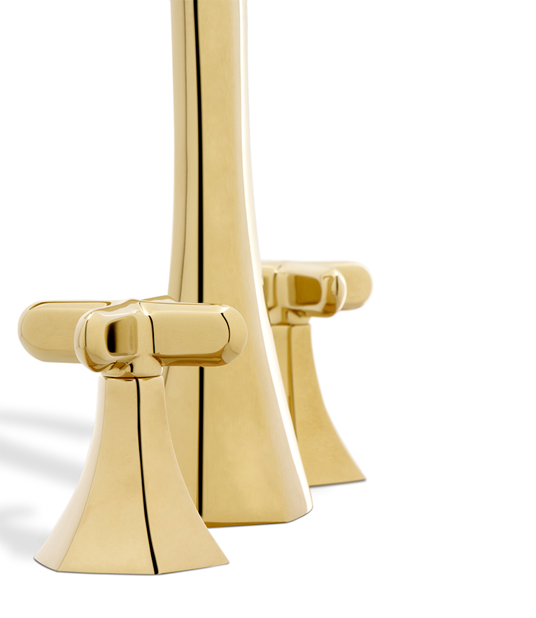 Elegance Three Hole Mixer Tap - In Brass Unique Design - Home'Society