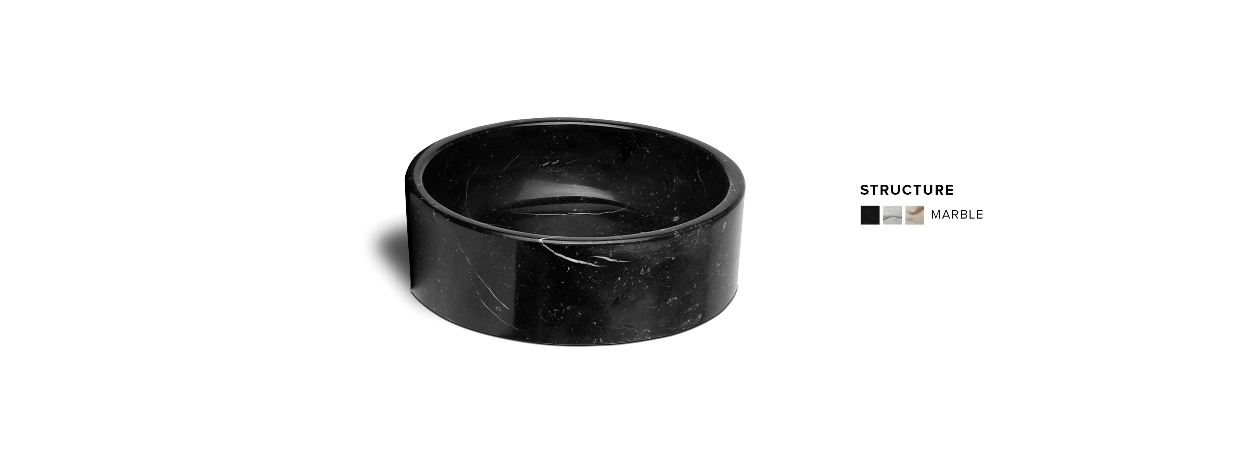 Koi Sink - Round in Nero Marquina, Carrara or Estremoz Marble - Home'Society