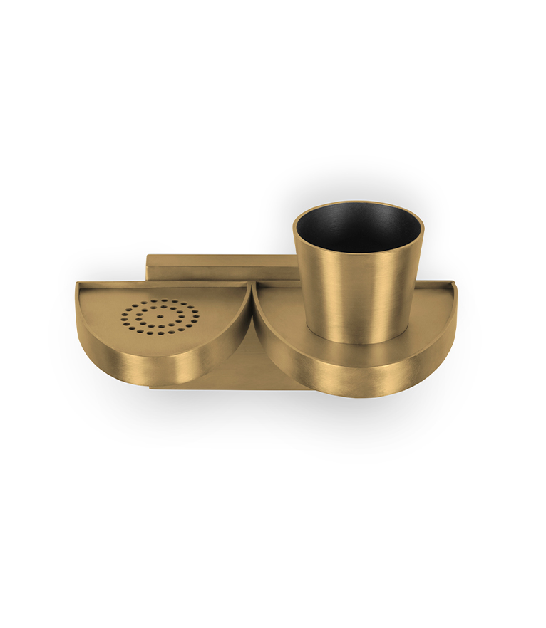 Koi Soap Dish - In Brushed Brass Matte With Contemporary Design - Home'Society