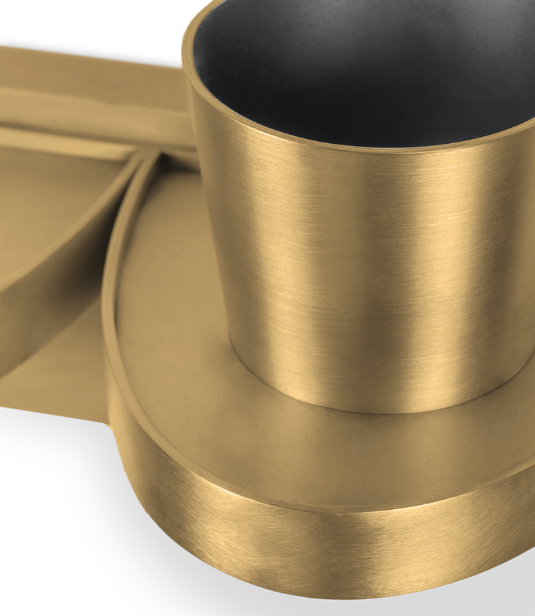 Koi Soap Dish - In Brushed Brass Matte With Contemporary Design - Home'Society