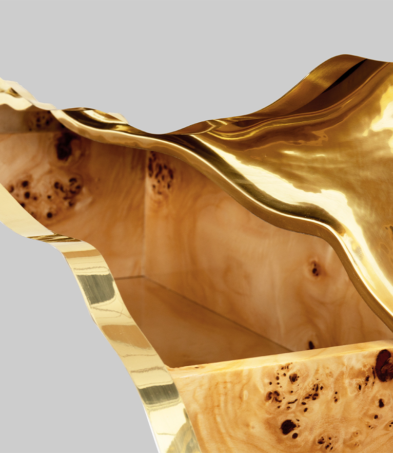 Lapiaz Wall Mounted Vanity Cabinet - Polished Brass Modern Classic Design - Home'Society