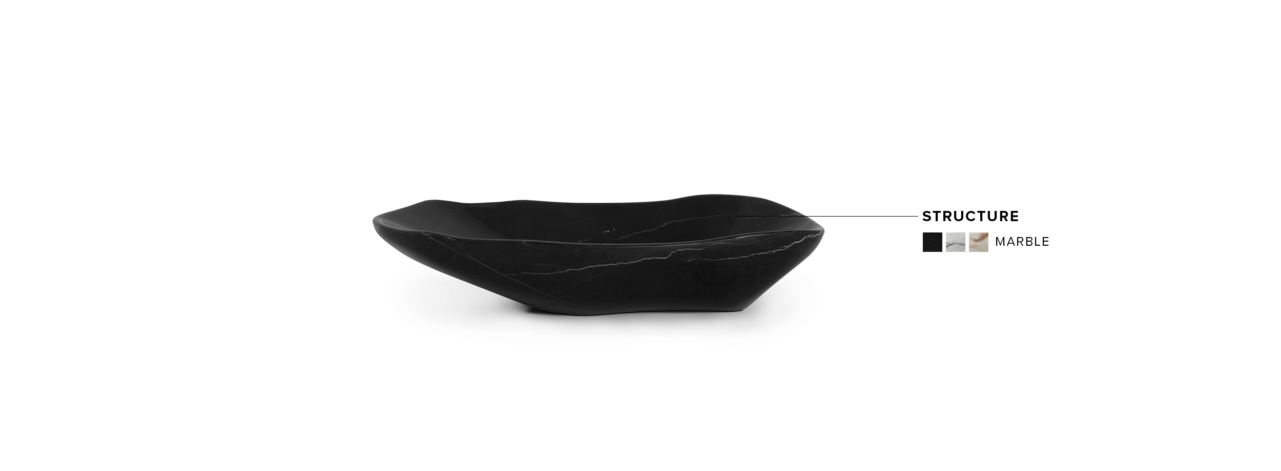 Lapiaz Black Sink - Marble Gold Details Modern Design - Home'Society