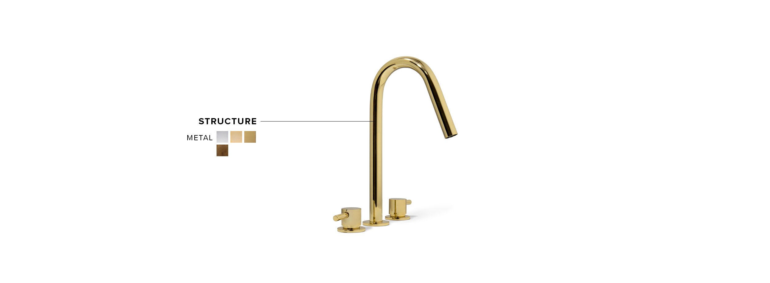 Origin Gold Three Hole Mixer Tap - Modern Contemporary Design - Home'Society