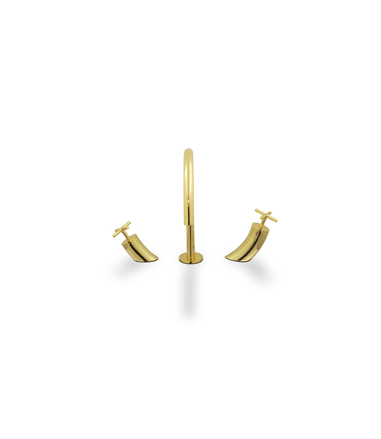 Nau Three Hole Mixer Tap - Made In Brass With A Modern Design - Home'Society