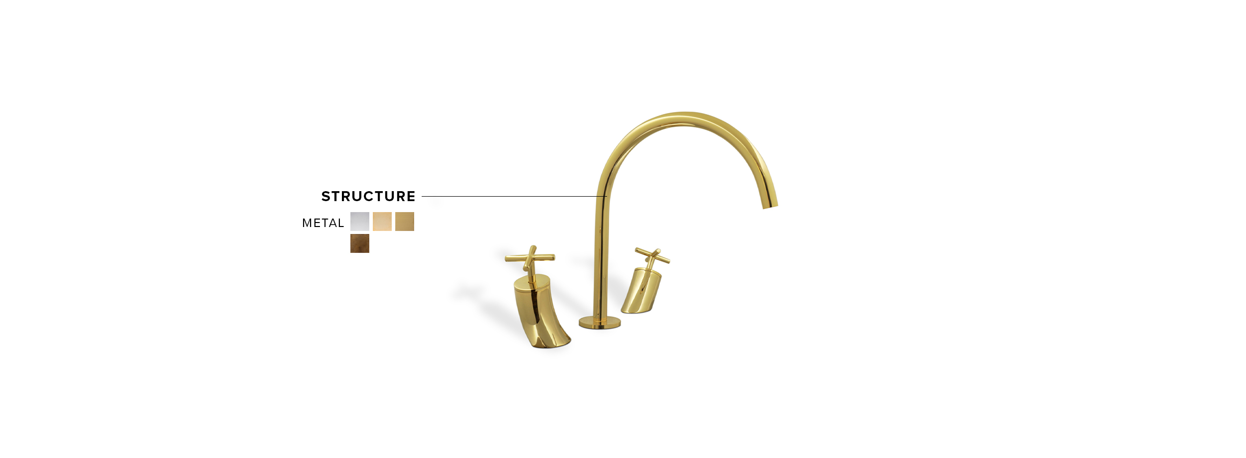 Nau Three Hole Mixer Tap - Made In Brass With A Modern Design - Home'Society