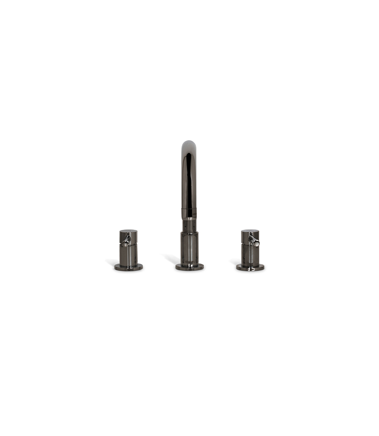 Pulse Three Hole Mixer Tap - In Brass With A Modern Design - Home'Society