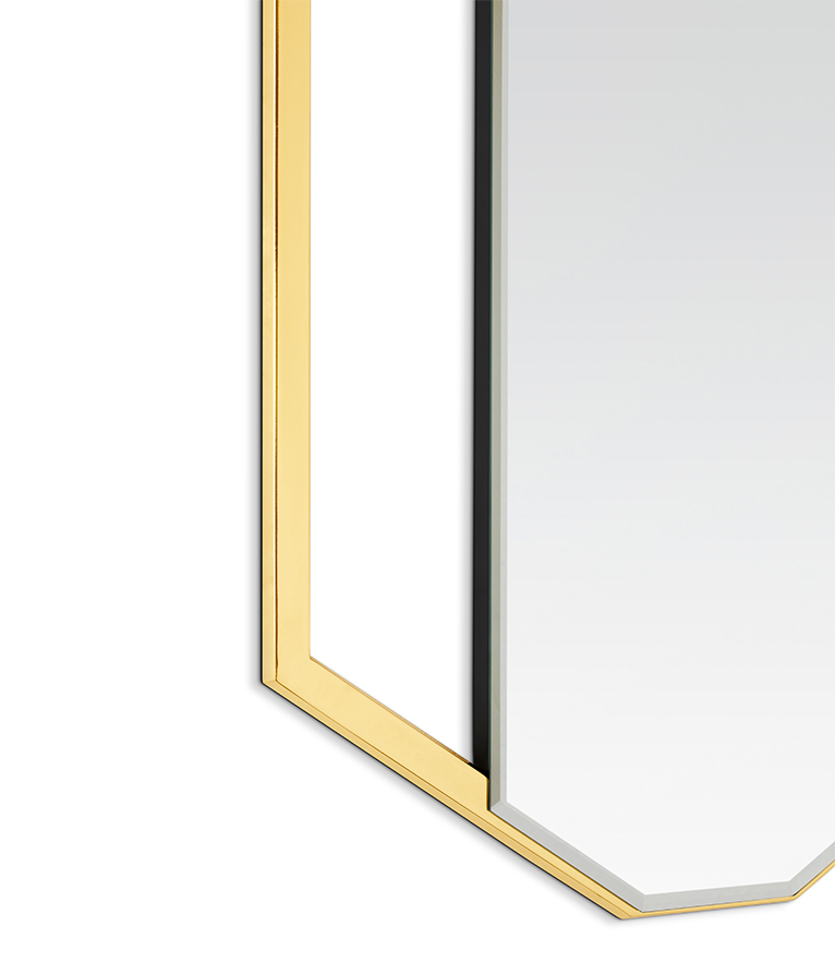 Sapphire Mirror - Polished Brass Modern Design - Home'Society